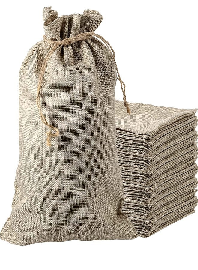 MOUYAT 30 PCS 10 x 14 Inch Burlap Bags with Drawstring, Burlap Favor Sack Wrap Bags Bulk Reusable Linen Rustic Craft Gift Bag Treat Pouches for Wedding, Party, Household Storage - Image 1